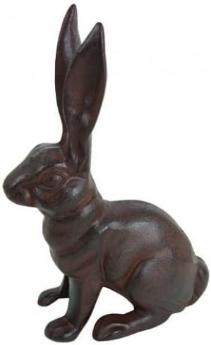 HomeOffice Cast Iron Sitting Bunny Rabbit Garden Statue Patio Yard Large Doorstop