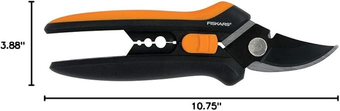 Fiskars Floral Pruning Shears - Plant Cutting Scissors/Garden Clippers For Deadheading and Working with Flowers - Black/Orange