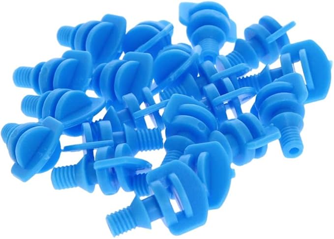 MroMax 25Pcs 360 Degree Micro Sprayer Automizing Sprinkler Nozzle Hydroponic Aeroponic Misters Fan Jet for Miniature Garden Lawn Plant Irrigation System Blue