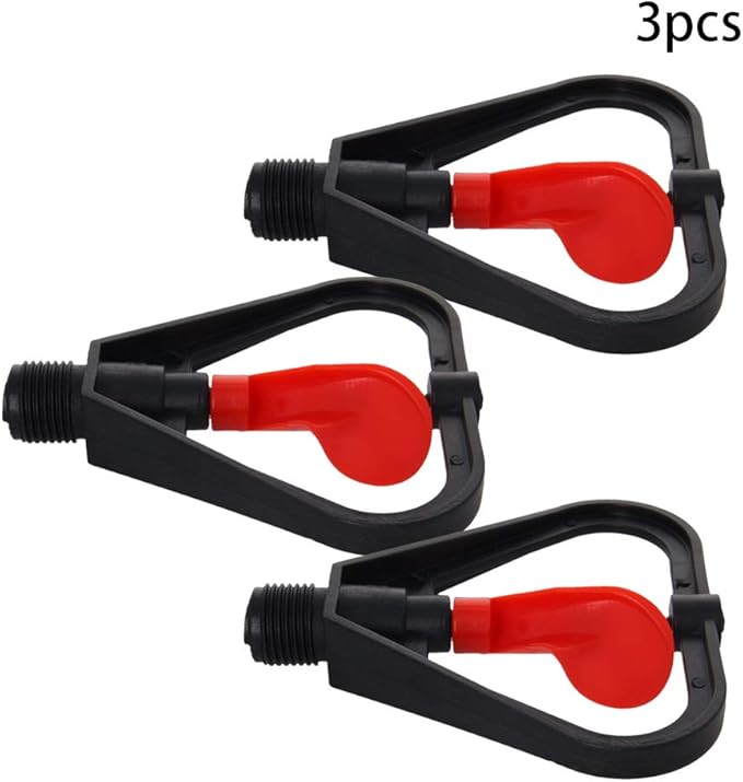 MroMax Butterfly Rotating Sprinkler, 1/2BSPF Thread Plastic Micro Atomizing Nozzle for Garden Irrigation, 3Pcs (Black&Red)