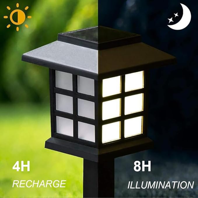 Solar Garden Outdoor Lights 12 Pack,Outdoor Landscape Lights Solar Waterproof Garden LED Lights for Pathway Patio Driveway Walkway Porch, Auto On/Off (Warm Light)