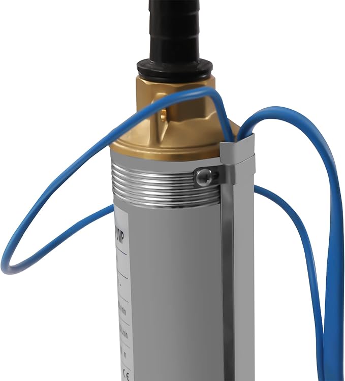 Deep Well Submersible Pump AC 110V 750W Electric Submersible Water Pump, 16 GPM Flow, 380ft Lift, Farm Ranch Irrigation Submersible Bore Hole Deep Well Pump 3420 RPM