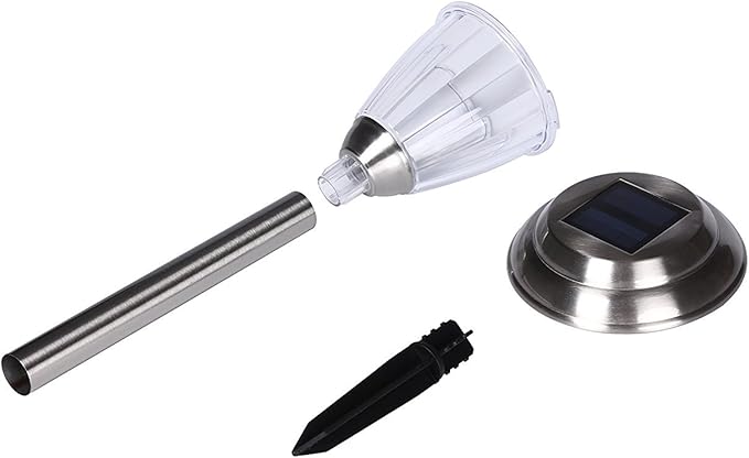 Solar LED Outdoor Lights 8-Pack Stainless Steel Pathway Landscape Lights for Outdoor Path Patio Yard Deck Driveway and Garden, (Silver)