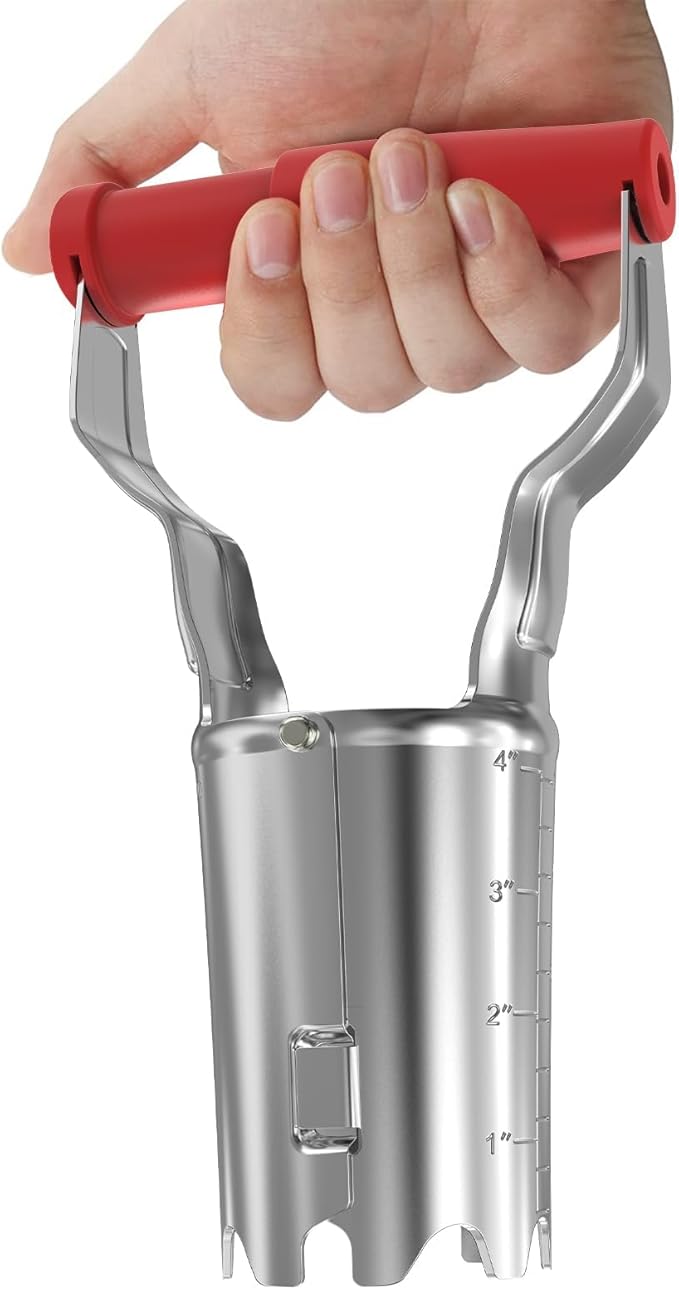 FLORA GUARD Bulb Planter with Depth Markers - Automatic Soil Releasing Seed Bulb Transplanter for Planting/Digging Tulips, Daffodils, Dahlias and More