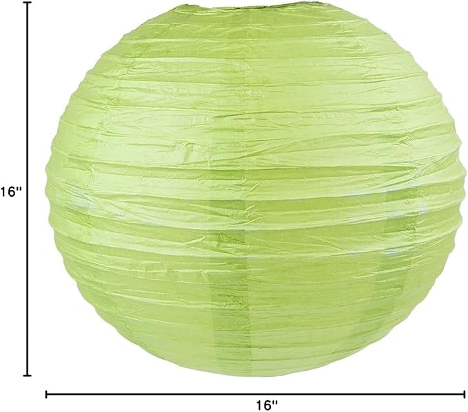 WYZworks - Round Paper Lanterns 10 Pack (Green Grape, 16") - Hanging Paper Lanterns Lamp for Wedding, Birthday, Party and Home Decorations with 8", 10", 12", 16" option