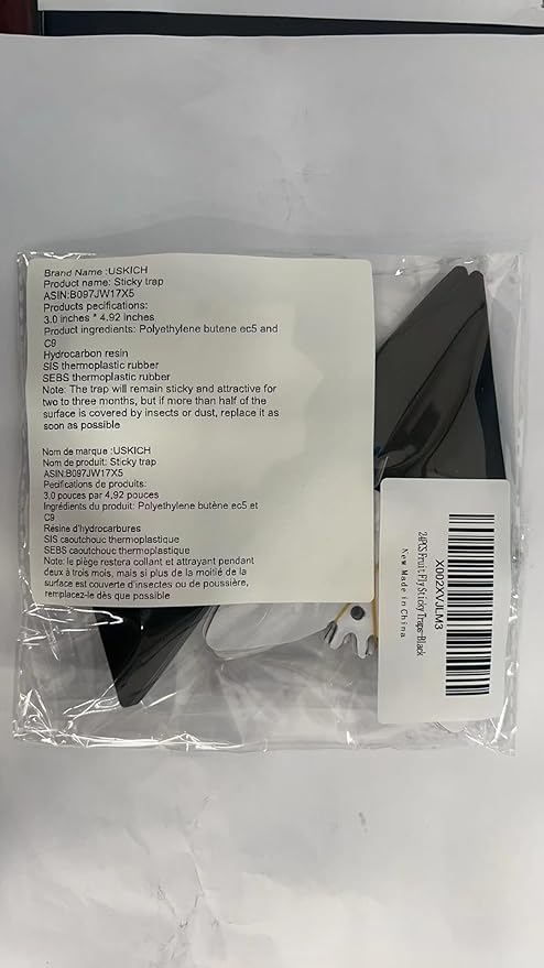 USKICH Sticky Trap Fruit Fly and Gnat Trap Sticky Bug Traps Fungus Traps for Indoor/Outdoor Insect Catcher for White Flies,Mosquitoes,Fungus Gnats,Lying Insects (24 Pcs Black)