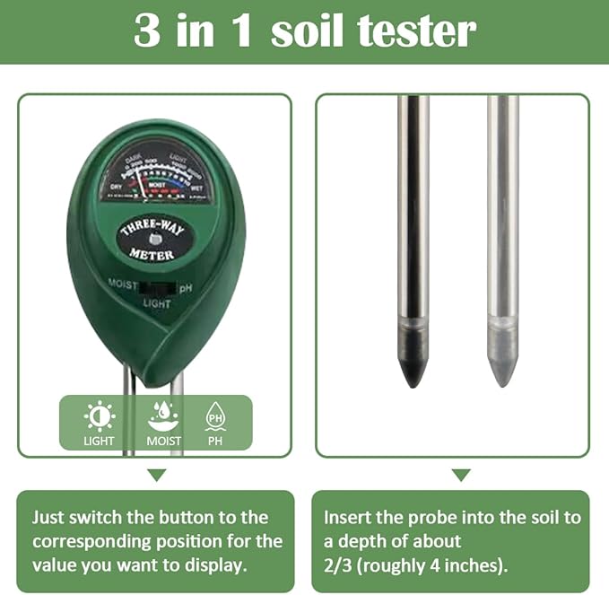 5 Gallon Nursery Pots (10-Pack) + 50ft Garden Hose with Spray Nozzle + 3-in-1 Soil Tester for Moisture/Light/pH | All-in-One Gardening Kit for Indoor/Outdoor Plants, Gardening Gifts for Women