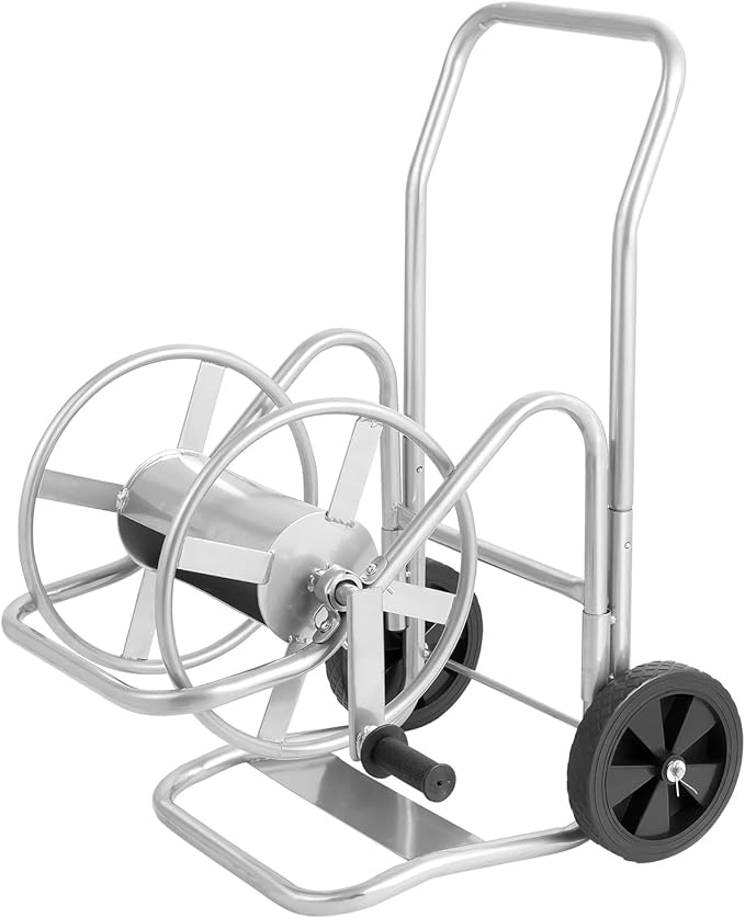 VEVOR Hose Reel Cart, Hold Up to 200 ft of 5/8 in Hose (Hose Not Included), Garden Water Hose Carts Mobile Tools with Wheels, Heavy Duty Powder-Coated Steel Outdoor Planting for Garden, Yard, Lawn