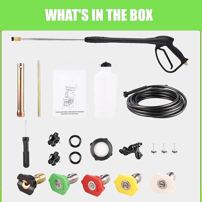 4200PSI Gas Pressure Washer, 4.0GPM Heavy Duty Power Washer with 212CC 7.0 HP, 5 Nozzles, 25ft Hose & 0.5Gal Soap Tank,for Cleaning Car Driveways Fence Furniture, EPA/CARB/ETL Compliant (Black)