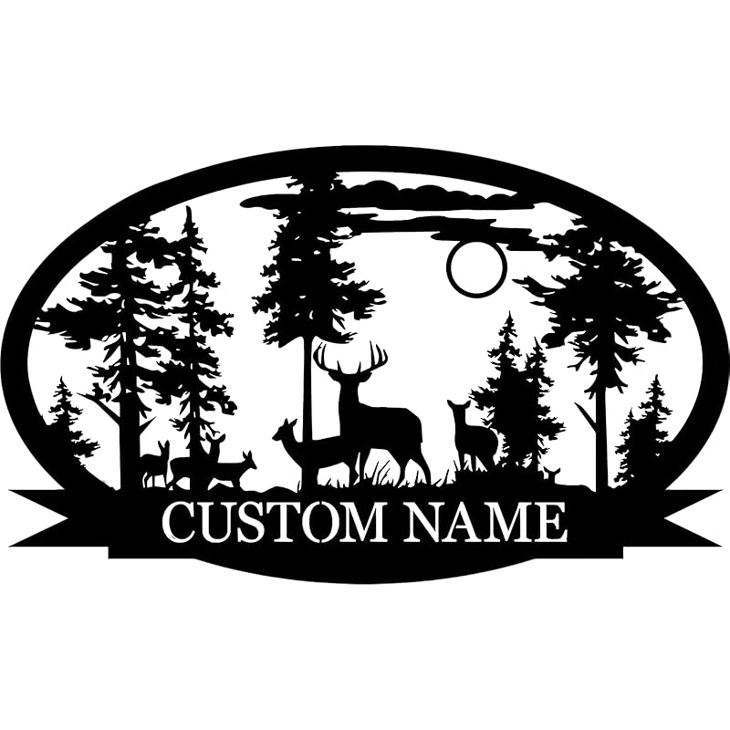 Personalized Deer Metal Cabin Sign | Custom Metal Sign | Personalized Camping Signs | Deer Hunter Gift | Custom Signs Outdoor Metal | Custom Family Name Sign | Cabin Decor | Porch Sign