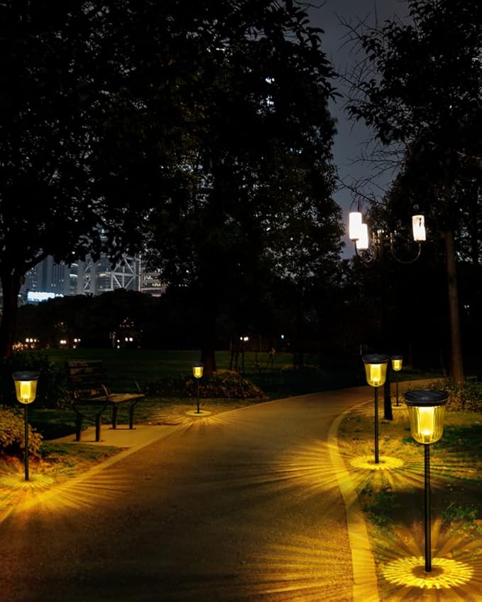 Solar Pathway Lights Outdoor, Solar Lights Outdoor Waterproof IP65, 200 LM Auto On/Off Solar Lights Garden,Outdoor Solar Lights for Yard Garden Walkway Driveway Path