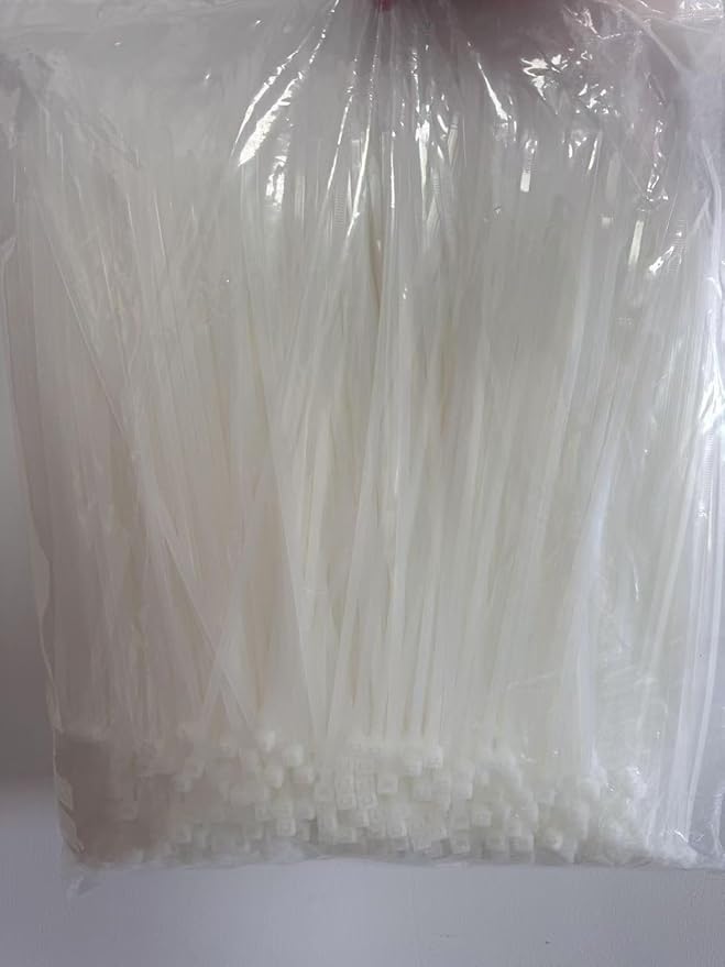 XINGO 1000 PCS White Zip Ties 12 Inch, 60 LBS Tensile Strength, Self-Locking Nylon Plastic Nylon PA66 Wire Ties for Indoor and Outdoor Use