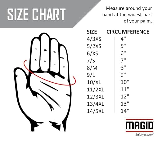 MAGID D-ROC ANSI A4 AeroDex Polyurethane Palm Coated Work Gloves, 1 Pair, Size 11/2XL, GPD482