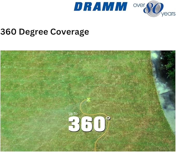 Dramm ColorStorm Gear Drive Sprinkler on Heavy Duty,Durable Metal Base, 4 Patterns, Ideal for Small, Medium & Large Areas with Pass Through Feature, Yellow, 40 Foot Diameter