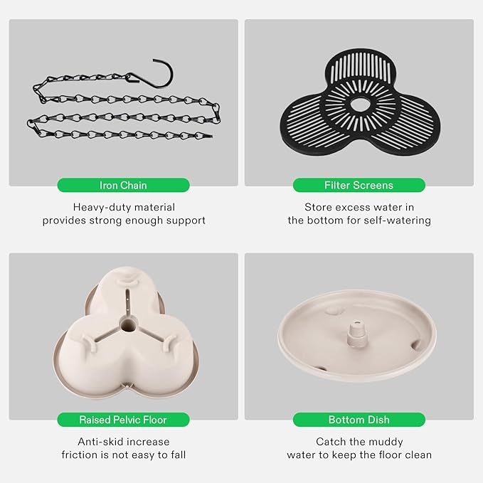 VIVOSUN 5 Tier Vertical Gardening Stackable Planter for Strawberries, Flowers, Herbs, Vegetables, Ivory