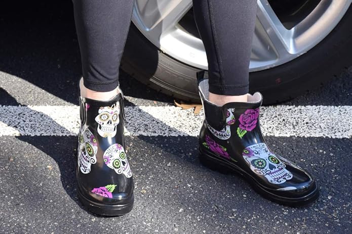 NORTY - Womens Ankle Rain Boots - Ladies Waterproof Winter Spring Garden Boot runs ½ size large