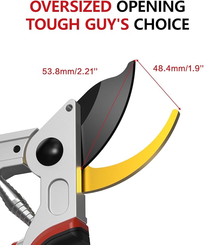 8.1" Pruning Shears for Gardening (Durable and Sharp Teflon-coated SK5 Blade)(Ergonomic Rubber Non-slip Handle) Bypass Garden Shears Up to 1 Inch Cut Capacity