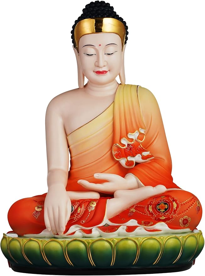 FENGSHUI-CAISHEN Top Ceramic Big Buddha Statue for Home, Meditation Sitting Buddha Figurine, Handmade Buddah, Buda, Budda, Buddha Statue Indoor/Outdoor, Buddha Decor & Gifts, Buddhas