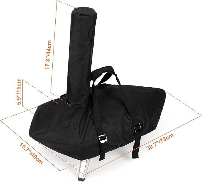 Onlyfire Chef Pizza Oven Cover for Ooni Karu 12, Outdoor Pizza Oven Protective Carry Cover, Heavy Duty Waterproof Weather Resistant Dust-Proof, Black