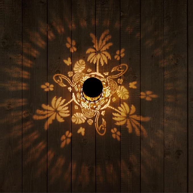 2 Pack Flamingo Solar Lanterns Outdoor Waterproof, Metal Hanging Lights Decorations for Garden Yard Lawn Patio, Flamingo Gifts for Women Mom Grandma Gardener for Mother'Day Christmas