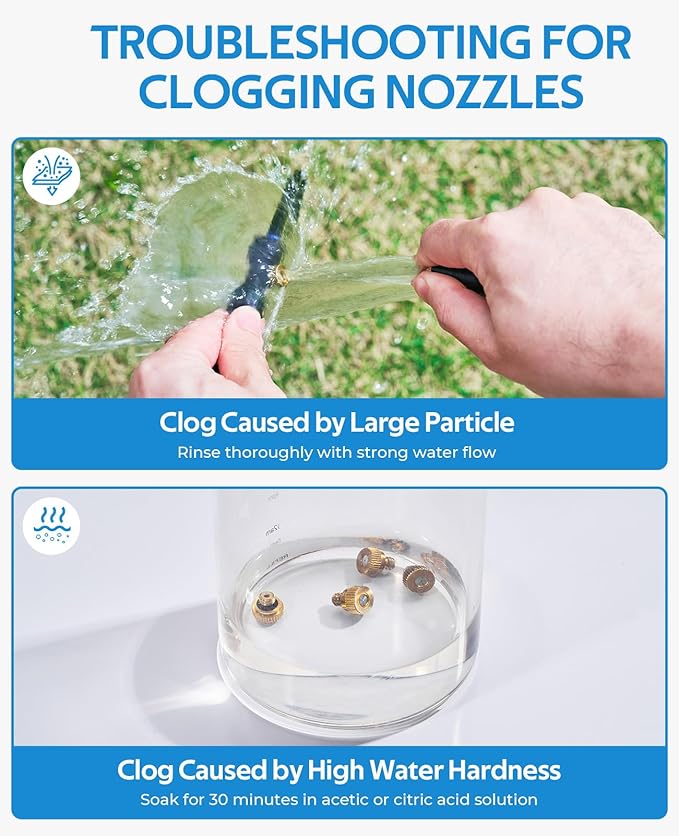 HOMENOTE Misting Cooling System, 26FT (8M) Misting Line + 7 Brass Mist Nozzles + Brass Adapter(3/4") Outdoor Mister for Patio Backyard Garden Greenhouse
