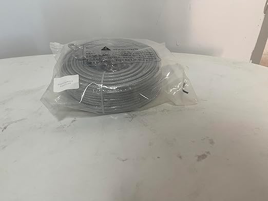 3/16 Wire Rope Kit, 100ft Vinyl Coated Galvanized Steel Cable with M5 Turnbuckles for Cables Wire, Rope Clamp & Thimble, 7X7 Strand Aircraft Cable for Anchored Shed, Fencing, Sunshade