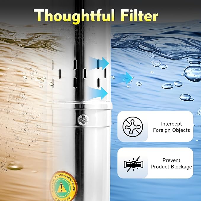 Solar Water Pump Deep Well, DC 24V 370W Stainless Steel Screw Pump 213ft Lift 2850 RPM Flow Deep Well Submersible Solar Water Pump Farm Ranch Irrigation Pump Kit