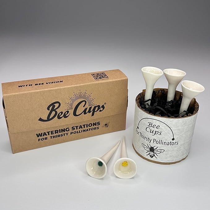 3 Pack, Bee Watering Station, Butterfly Feeder, Bee Feeder, Garden Decor, Bee Decor, Outdoor Garden Decor, Plastic Free, Handmade from Porcelain (3, White)