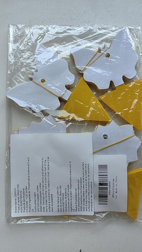 48PCS Fruit Fly Sticky Traps, Fungus Gnat Traps Insect Trap for Plants Kitchen Indoor and Outdoor(48 Lemon Yellow )