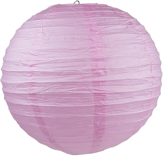 WYZworks - Round Paper Lanterns 10 Pack (Pink, 12") - Hanging Paper Lanterns Lamp for Wedding, Birthday, Party and Home Decorations with 8", 10", 12", 14", 16" Option