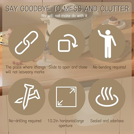 2.4 Gallon Kitchen Compost Bin Hanging Small Trash Can with Lid Under Sink Dual Installation & Triple-Seal Technology, Odorless Kitchen/Bathroom/Office Trash Can for Home, RV