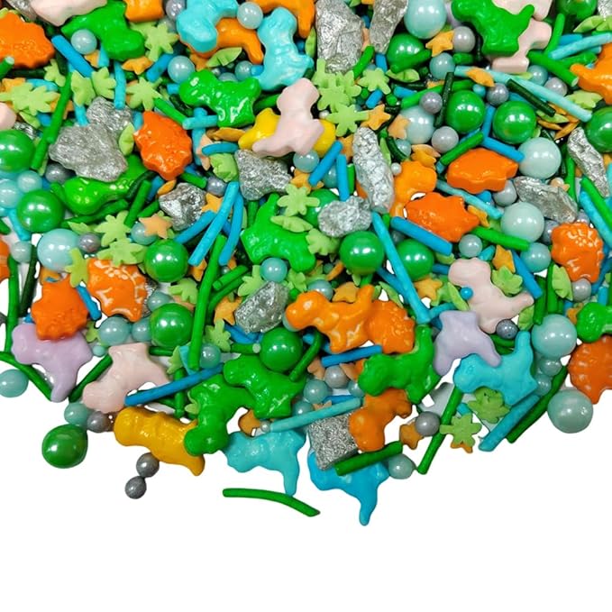 Homankit Dinosaur Sprinkles for Cake Decorating Edible Pearl Sugar Sprinkle for Baking Cake Cupcake Toppers Cookie Decorations Kids Birthday Theme Party Supplies