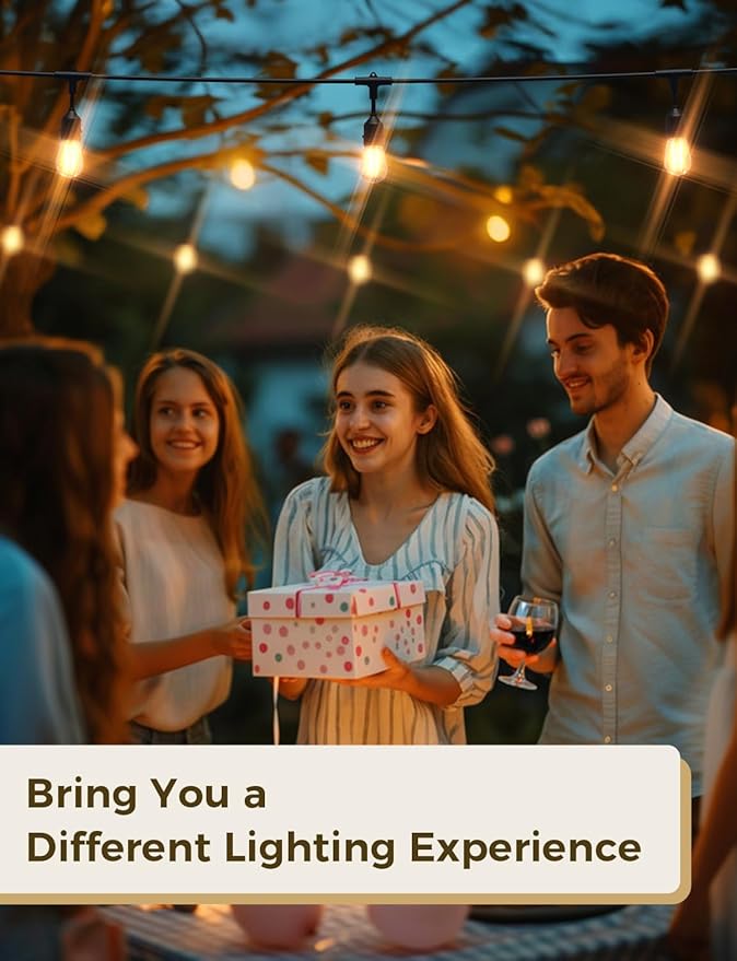 XMCOSY+ Outdoor String Lights, Smart Patio Lights 72.5Ft, APP WiFi Control, Compatible with Alexa, Waterproof Dimmable Edison Outdoor Lights for Patio Outside