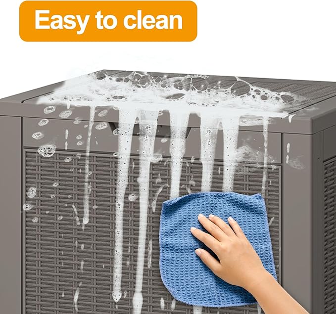 NUNU LAB 31 Gallon Outdoor Storage Box Waterproof,Indoor Outside Deck Boxes,Backyard Storage Bin For Package Delivery,Garden Tools,Patio Cushions,Pool Accessories,Storage Bench Lockable Lid