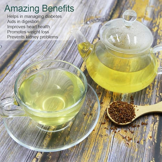 FullChea - Himalayan Tartary Buckwheat Tea - Roasted Black Buckwheat - Loose Leaf Herbal Tea - Caffeine Free - NON-GMO - Gluten Free - 100% Natural 8oz / 226g