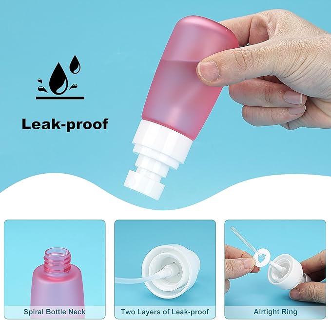 Travel Spray Bottles TSA Approved 3 Pack (2.5oz/75ml) –Leak Proof Fine Mist Refillable Empty Plastic Spray Bottles for Perfume, Essential Oils, Toners, Hair & Face Mist(75 ml)