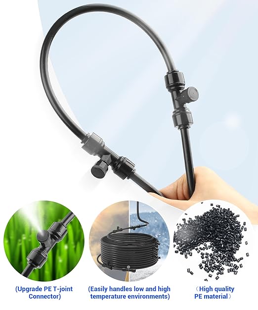 100FT Misters for Outside Patio Misters for Cooling (36 Mist Nozzles) Outdoor Water Patio Hose Greenhouse Mister System Outside Mist Backyard Trampoline for Waterpark Watering Misters for Cooling