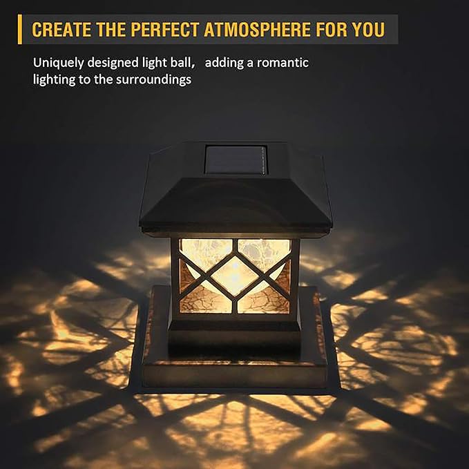 TWINSLUXES Solar Post Cap Lights Outdoor - Waterproof LED Fence Post Solar Lights for 3.5x3.5/4x4/5x5 Wood Posts in Patio, Deck or Garden Decoration 4 Pack