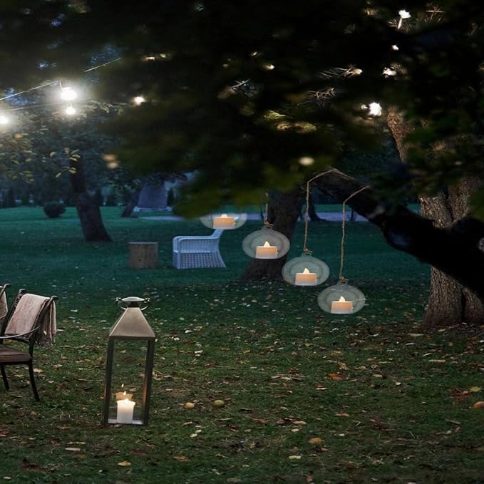 Hanging Glass Candle Holder, Globe Tea Light Holder, Hanging Vase, Flower Plants Terrarium, Glass Orbs Container, Micro Landscape DIY for Home, Office, Wedding (4" 4Pcs)