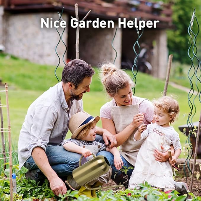 Watering Can Indoor Plants, 50 oz/1500 ml Metal Stainless Steel Watering Can Pot with Long Spout for Indoor House Plants Bonsai Outdoor Garden Flower Decorative(Copper) (Gold)