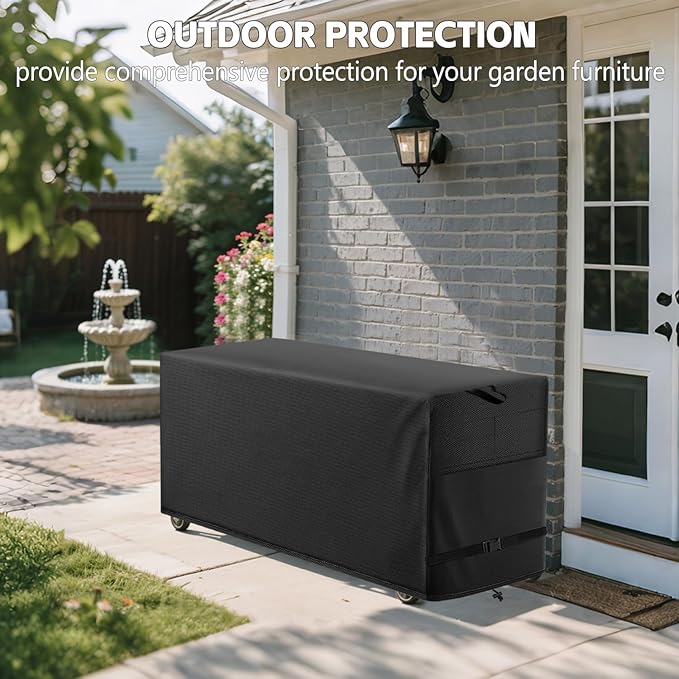 Patio Coffee Table Cover Black Heavy Duty Waterproof Cover 46" L x 26" W x 13" H for Rectangular Coffee Table