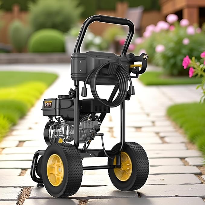 Heavy-Duty Gas Pressure Washer, 3500Psi at 2.6Gpm Power Washer,Portable, 30feet Pressure Hose,Industrial Style,Axial Cam Pump, for Siding, Driveway, House, Car, RV, Paint Preparation etc
