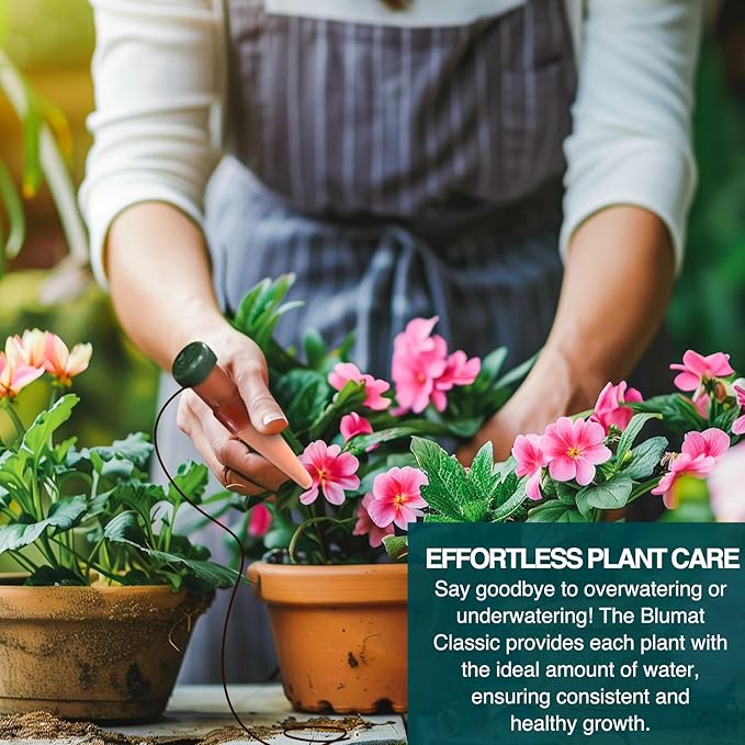 Blumat Classic Plant Watering Stakes - Self-Watering Insert for Indoor and Outdoor Plants - Automatic Slow Release Irrigation System for Potted Plants - Houseplant Care Device (14 Pack)