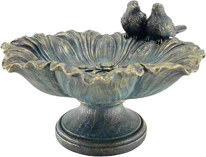 Bird Baths for Outdoors, Garden Decorations Hummingbird Feeders, Outdoor Sculpture Yard Art Large Lawn Ornament Patio Figurine Bird Feeder Resin