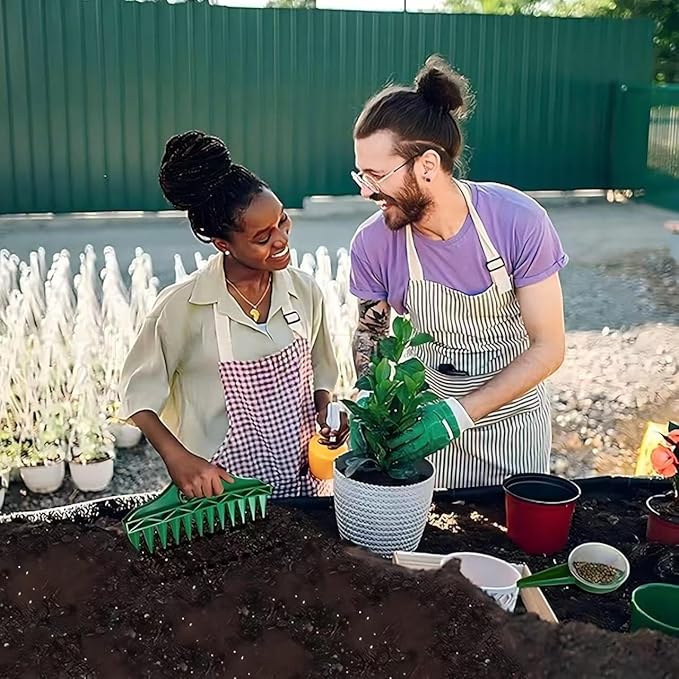 5 Piece Seed Spreader Set, 2025 Upgraded Seed Dispenser Set, 12-Hole Digger Seed Planter Tool for Lawn Garden Farm Yard