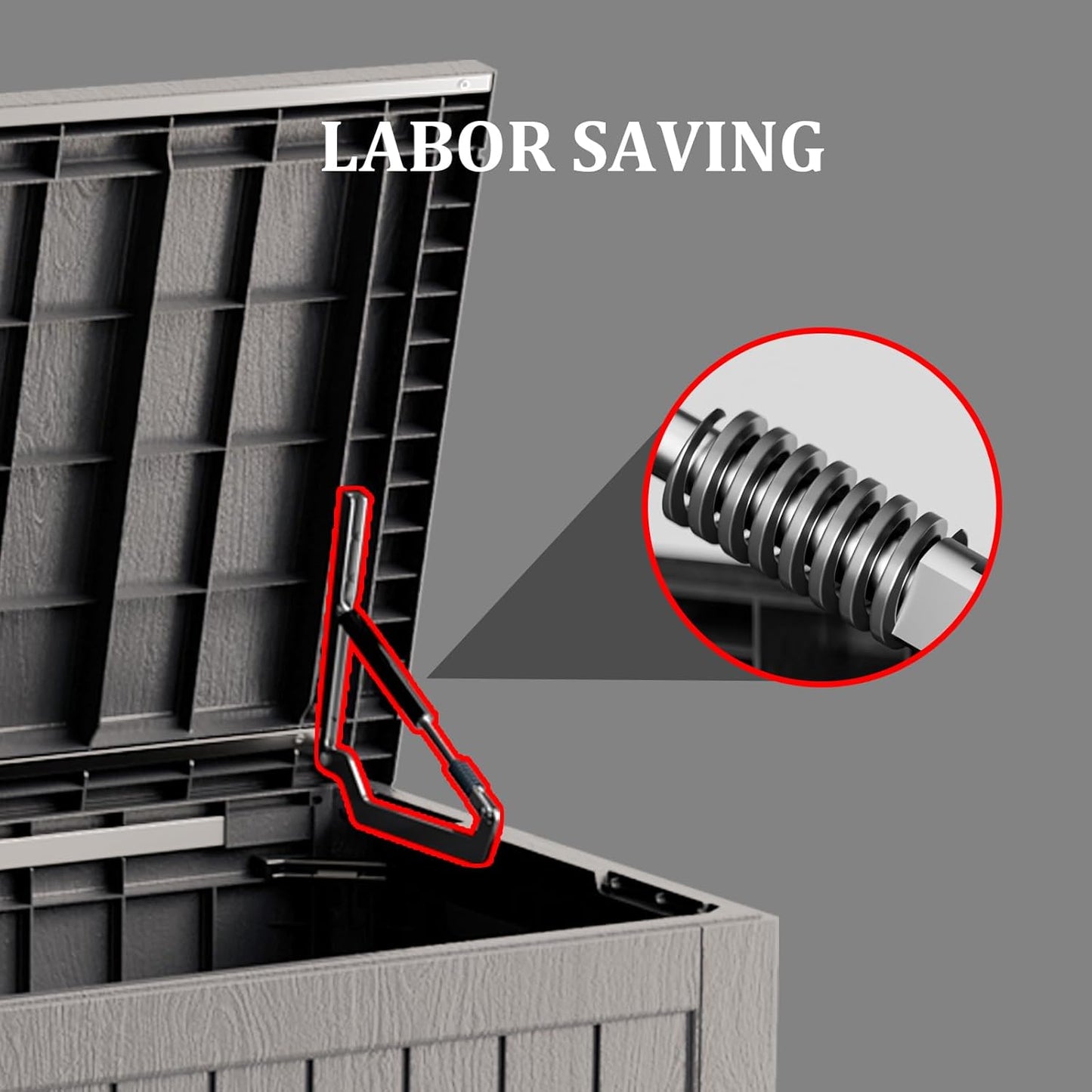 270 Gallon Waterproof Deck Box, Lockable Resin Storage Box for Patio Furniture Cushions Garden Tools and Outdoor Delivery Storage, Coffee