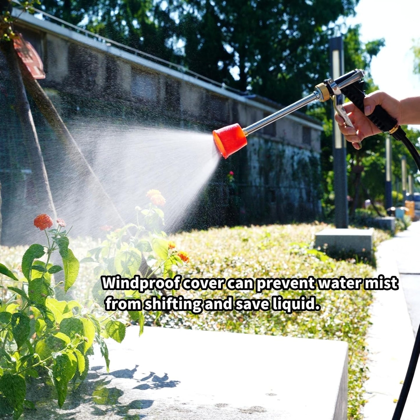 Agricultural Spray Guns, Fruit Tree Sprinkler, Electric Spray, High-Pressure Spray, Long Rod, Even Spray, Direct Spray, Lrrigation and Cleaning (Red headed plastic spray gun)