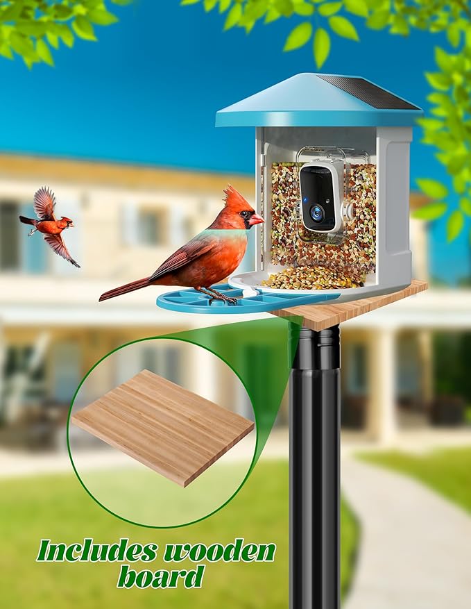 XDW-GIFTS Bird House Pole, 1 Pack 92 Inch Metal Bird Feeder Pole for Outdoor, with 5-Prong Heavy Duty Base for Birdhouse Mounting, Weather Station