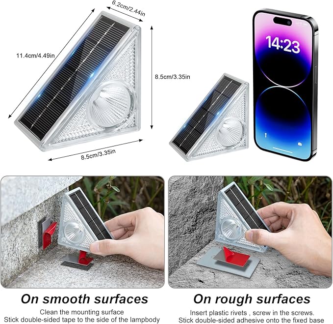 Ellasay Solar Step Lights for Outside 8 Pack,10 Color Modes Stair Lights Outdoor, Step Lights Solar Powered Waterproof IP67,Solar Lights for Patio,Deck,Yard,Front Step, Front Porch Decor
