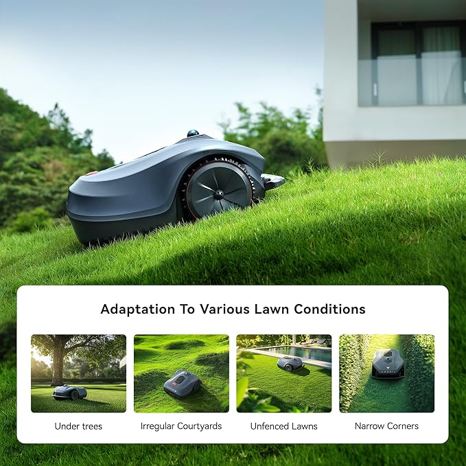 Neomow X Pro Robot Lawn Mower, Perimeter Wire Free for 1.5 Acres 3D LiDAR SLAM+Vision Mapping Robotic Lawnmower, No RTK Station Required, AI Accurate Obstacle Avoidance, App Control, Anti-Theft